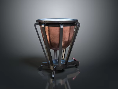 Shiny Modern Copper Cooking Pot With Sturdy Metal Stand For Kitchen Use 3d model