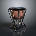 Shiny Modern Copper Cooking Pot With Sturdy Metal Stand For Kitchen Use