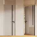 Modern Light Colored Swing Door Interior Design With Closed And Open Panels 3d model