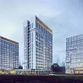 Modern Industrial Factory Buildings With High Rise Structure And Glass Curtain Wall Design