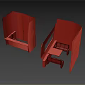 Modern Public Restroom Interior Design With Stalls Washbasins And Seating Layout