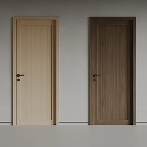 Idea Modern Solid Wooden Door Simple Door Bedroom Door 3d model