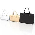 Stylish Fashionable Handbags In White Beige And Black With Top Handle Design For Everyday Use