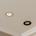 Ceiling Installed Downlights and Spotlights with White Black Frames Illuminated 3d model