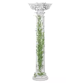 Decorative Roman Column with Lush Green Vines Climbing in Outdoor Garden Setting