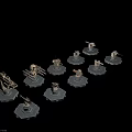 Detailed Chess Pieces Set With Miniature Figures Displayed On Black Background