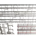 Detailed Ceiling Construction Layout With Pipes Framework And Structural Design Plan
