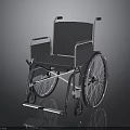 Modern Wheelchair With Gray Seat Metal Frame Large Wheels And Footrests