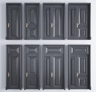 New Chinese style door spray booth door single door combination 3d model