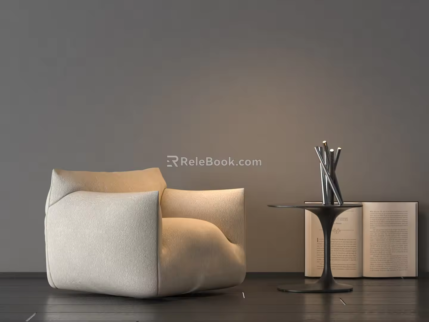 Modern Gervasoni Single Sofa Lazy Sofa Floor Lamp Side 3d model