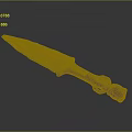 Ancient Bronze Weapon Antique Sword With Decorative Hilt And Rustic Patina Blade