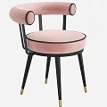 Stylish Velvet Dining Chairs With Round Seats Pink Blue Colors And Black Gold Legs