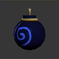 Dark Blue Weapon with Blue Spiral Pattern Golden Cap and Wooden Handle