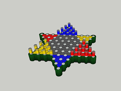 Modern Checkers 3d model