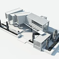 modern container building 3d model