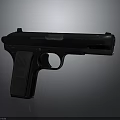 Black Modern Pistol With Textured Grip And Sleek Metallic Body Design