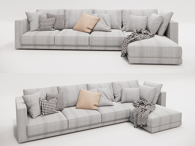 Modern corner sofa multiplayer sofa model