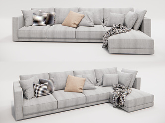 Modern corner sofa multiplayer sofa 3d model