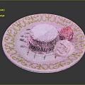 Warm Chocolate Lava Cake With Powdered Sugar Strawberry And Whipped Cream On Decorative White Plate