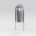 Modern Stainless Steel Trash Can With Arched Top And Stand Design