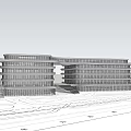 Modern Curved Glass Facade Multi Storey Office Building With Open Plaza Area