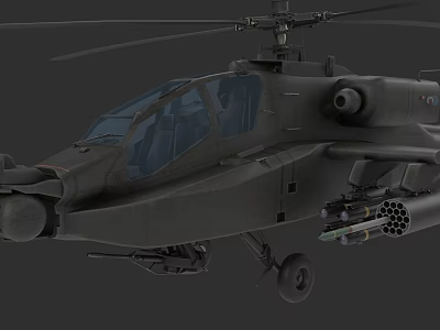 Military Attack Helicopter Weapon System Featuring Missile Pods And Rotors 3d model