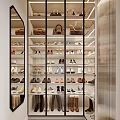 Modern Glass Shoe Cabinet With Built In LED Light For Storing Shoes Handbags And Boots