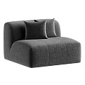 Plush Cream Colored Accent Chair In Modern Minimalist Design With Two Decorative Pillows