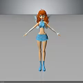 Red Haired Fairy With Blue Outfit Wings White Gloves And Blue Boots