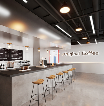 Industrial LOFT Cafe 3d model