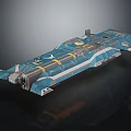 Futuristic Blue And Gray Spaceship Design With Advanced Engine Modules For Deep Space Exploration 3d model