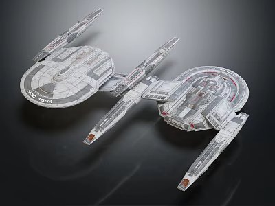 Two Transparent Futuristic Spaceship Models With Sleek Design On Black Background 3d model