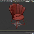 Green Scallop Back Leisure Chair With Gold Metal Legs Modern Design