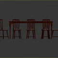 Mahogany Long Table And Eight Mahogany Chairs With Light Colored Cushions Dining Room Interior