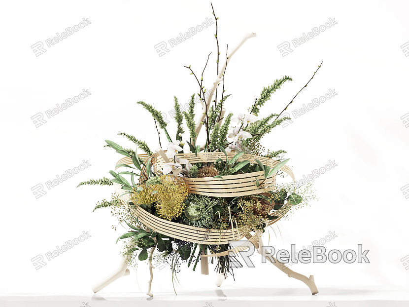 modern plant floral flower bonsai green plant model