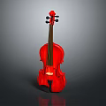 Professional Red Wooden Violin With Four Strings And Glossy Body Design