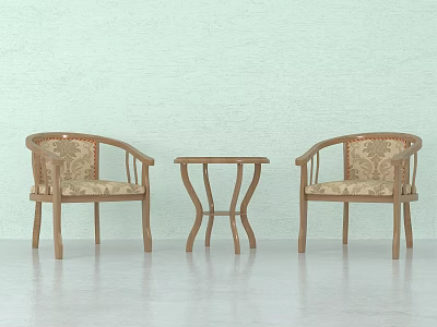 Furniture TV New Chinese Style Ancient Style Table and Chair Combination Stitching 3d model