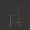 Traditional Wooden Chair With Carved Backrest Circular Patterns Solid Seat And Sturdy Legs