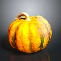 Fresh Yellow and Green Pumpkin with Textured Skin Healthy Organic Food Ingredient