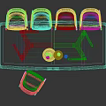 Modern Black Dining Table With Chairs Fruit Platter And Decorative Items