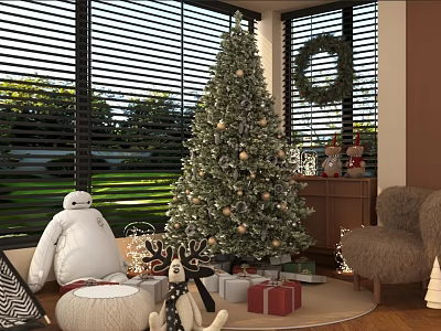 Christmas tree gift box toy balcony tent Christmas gift 3d model