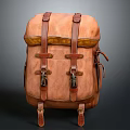 Vintage Brown Leather Backpack Design With Adjustable Straps And Metal Buckles