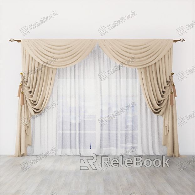 Jane European Curtain Living Room Curtain with HD model