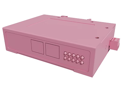 Pink Electronic Device Enclosure With Control Buttons And Connector Port 3d model