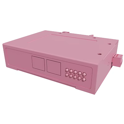 Pink Electronic Device Enclosure With Control Buttons And Connector Port 3d model