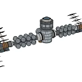 Orbiting Space Station Structure With Solar Panels And Earth Background