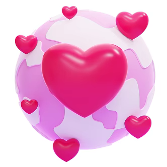 Modern Love Earth Valentine's Day Decorations 3d model