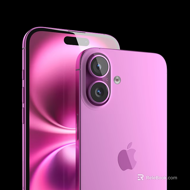 Pink iPhone Smartphone With Dual Camera And Apple Logo Glossy Back Design 3d model