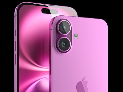 iphone 16 mobile phone apple fruit machine pink 3d model