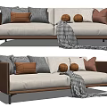 Modern Double Sofa Multi-Person Sofa Three-Person Sofa 3d model
